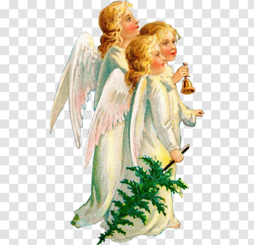Angel Christmas Day Santa Claus Tree - Figurine - Vintage Cupid Cherub Transparent PNG