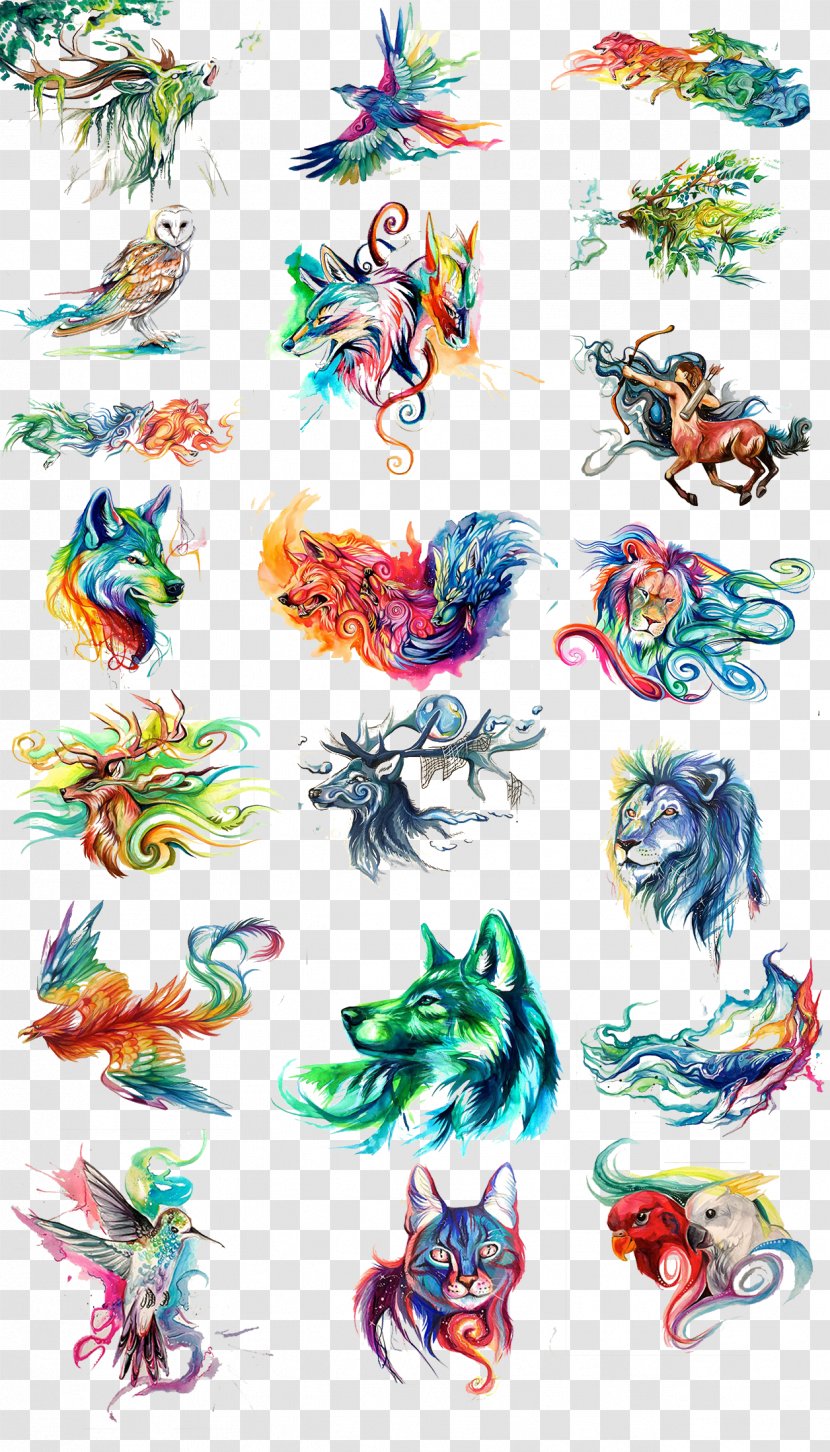 Watercolor Painting Download - Mythical Creature - Painted Animals Transparent PNG