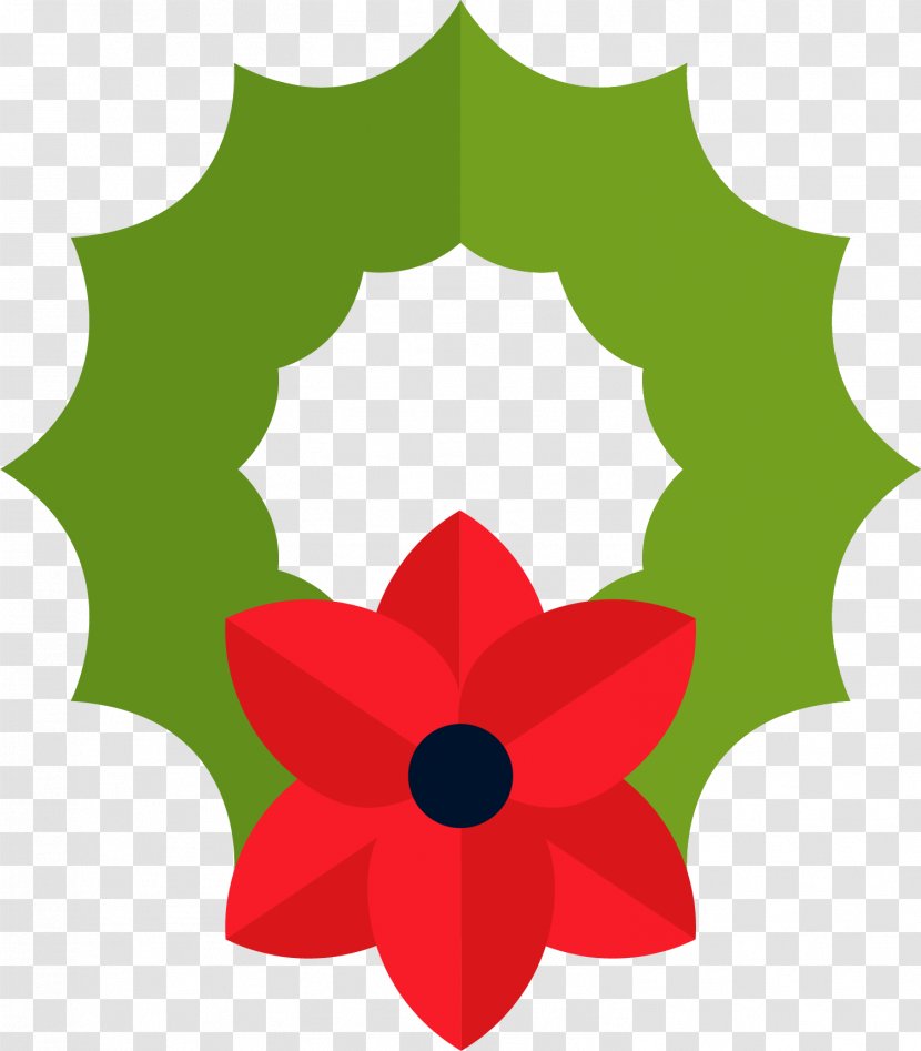 Garland Wreath Christmas - Hand Drawn Red Flower Circle Transparent PNG