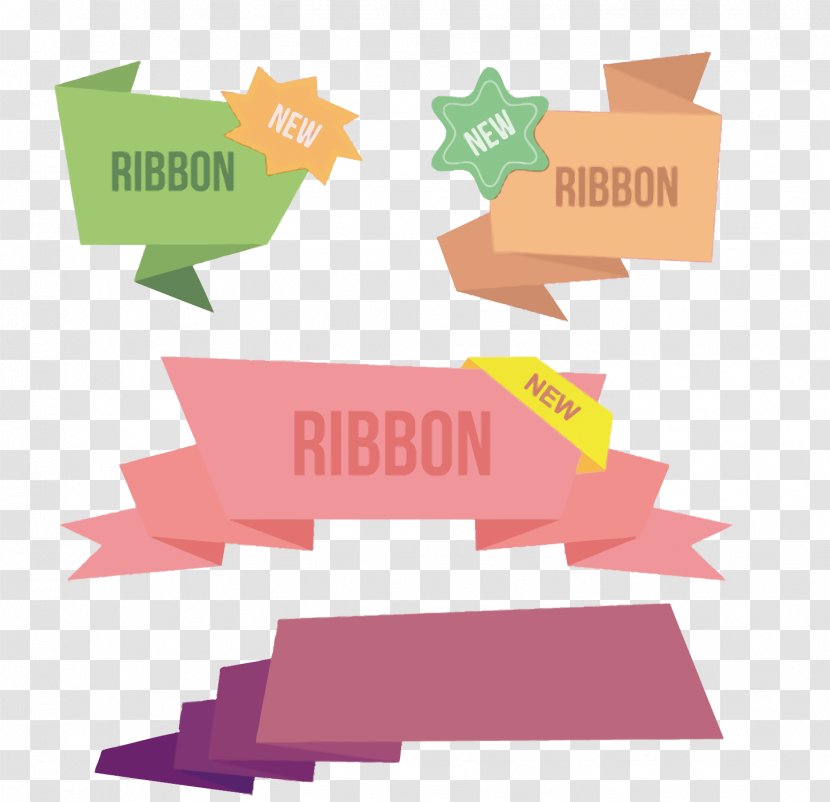 Paper Ribbon Euclidean Vector - Diagram - PPT Header Box Transparent PNG