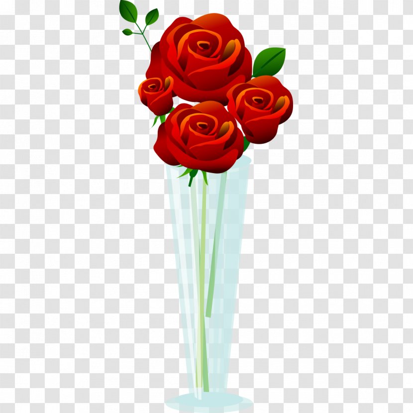 Garden Roses Beach Rose Vase Flower - Bouquet - Red Stock Photos Transparent PNG