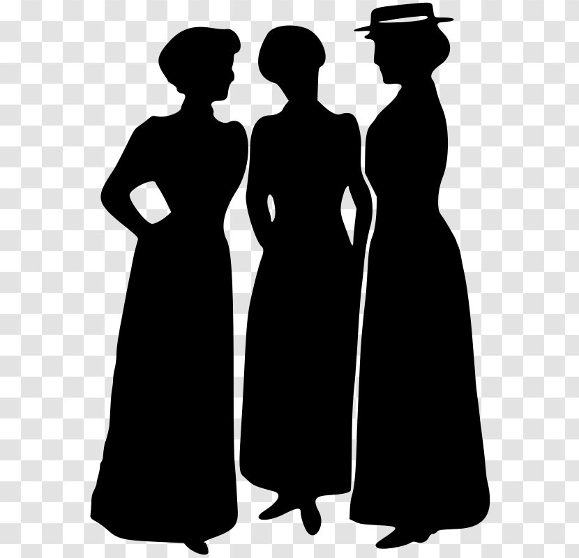 Silhouette Female Clip Art - Line - Victorian Transparent PNG