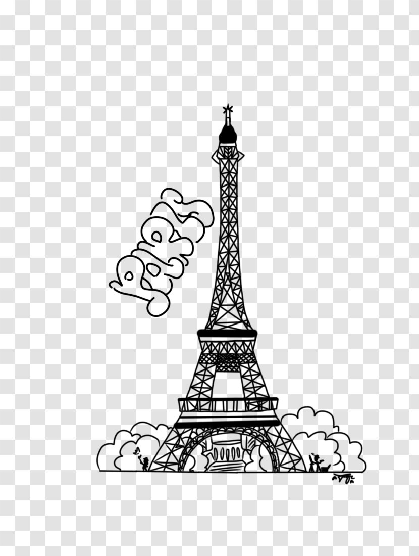 Eiffel Tower Drawing Line Art Landmark - Black And White Transparent PNG