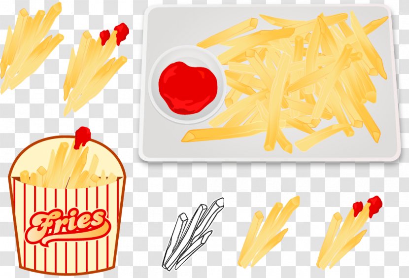 French Fries Fast Food Sauce - Fish Fry - Vector Transparent PNG