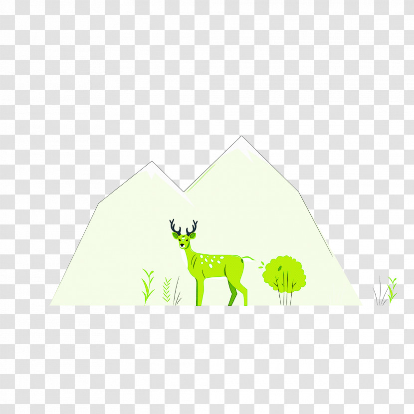 Giraffe Deer Rectangle M Green Cartoon Transparent PNG
