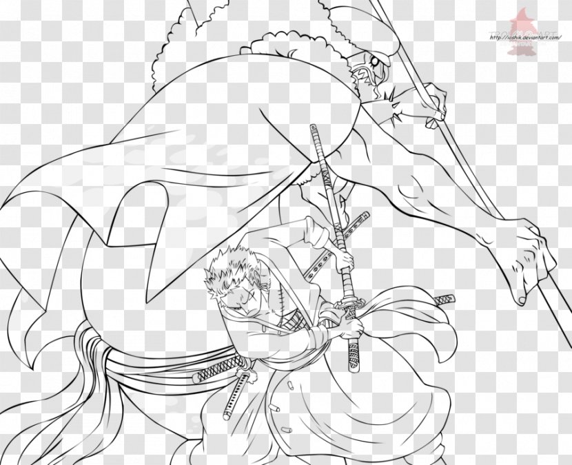 Roronoa Zoro Line Art Drawing One Piece Hody Jones Transparent PNG