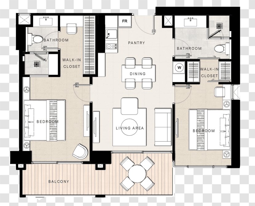 Floor Plan Architecture Facade - Bedroom - Thai Baht Transparent PNG