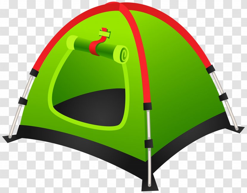Tent Camping Clip Art - Campfire - Tourist Green Clipart Image Transparent PNG