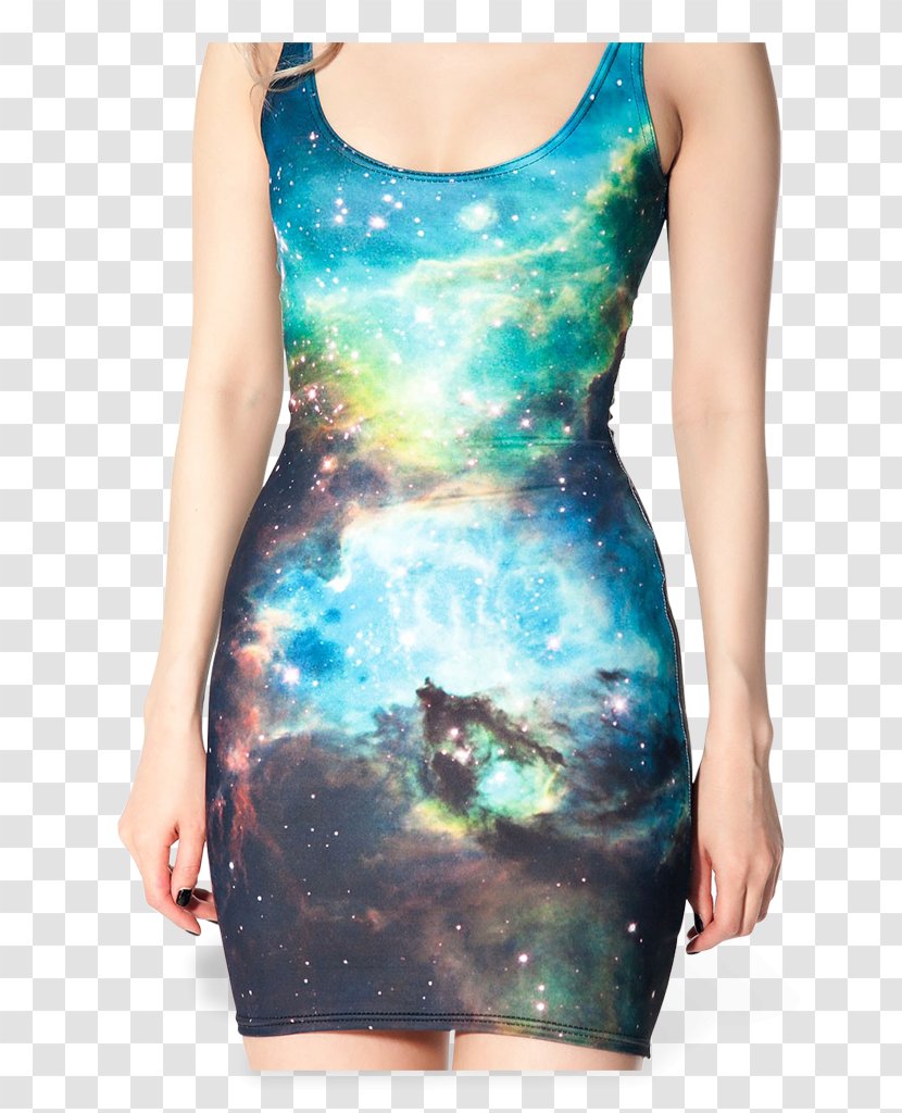 Dress Universe Nebula Star Cluster Galaxy - Neck Transparent PNG