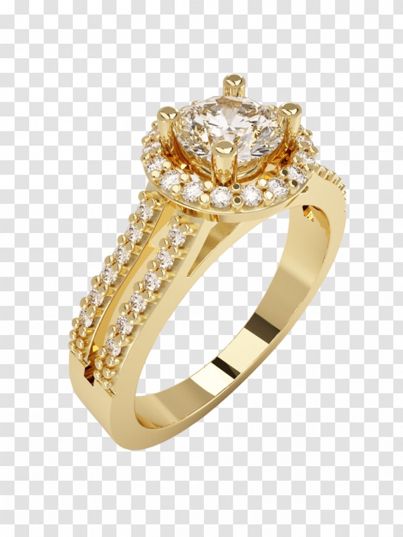 Engagement Ring Gold Diamond Brilliant - Crystal Transparent PNG