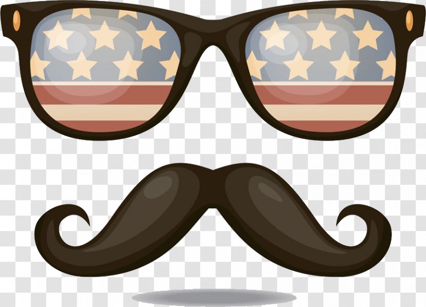 Flag Of The United States Sunglasses - Retro Beard Transparent PNG