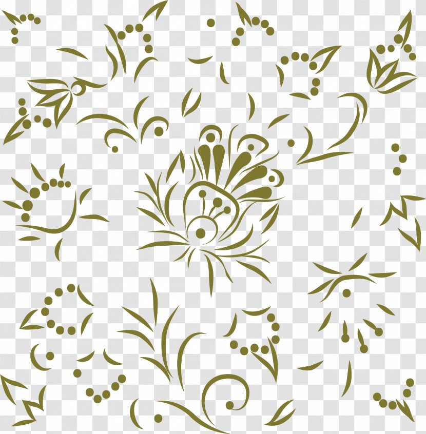 Floral Design IPhone X Motif Flower Pattern - Tree - Hand Painted Green Flowers Transparent PNG