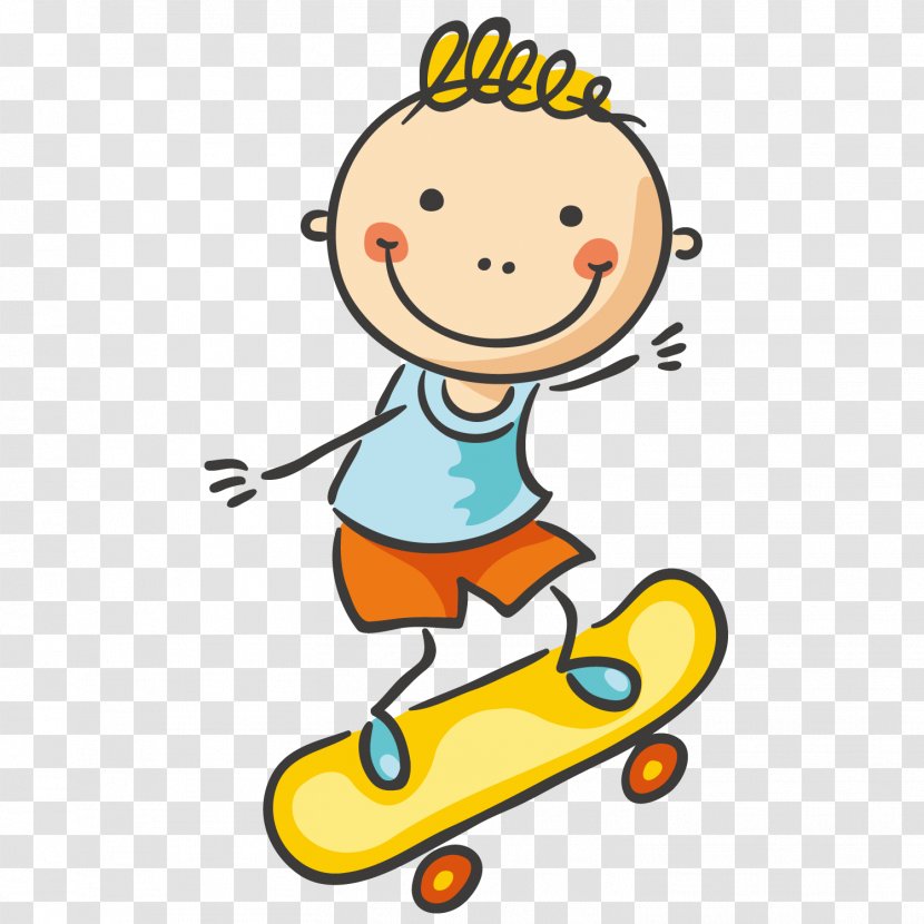 Boy Cartoon Clip Art - Skateboard Transparent PNG