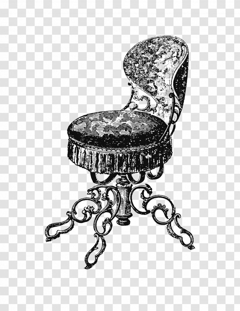 Swivel Chair Clip Art Furniture High Chairs & Booster Seats - Folding - Cabin Drawing Vintage Transparent PNG