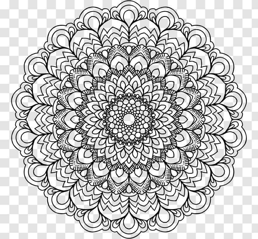 Mandala Drawing Coloring Book - Flower - Point Transparent PNG