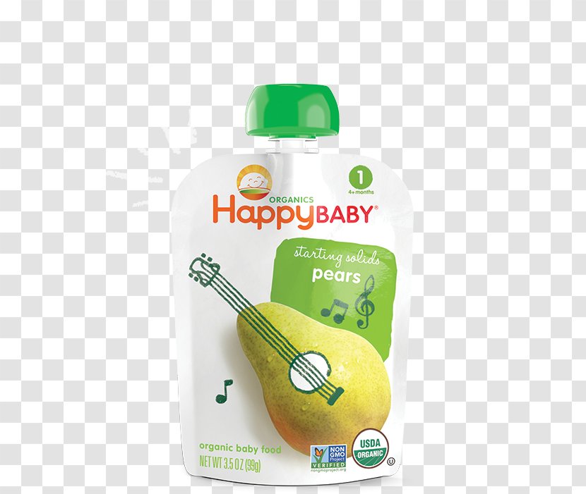 Baby Food Organic Breakfast Cereal Happy Family Smoothie - Citric Acid - Pear Transparent PNG