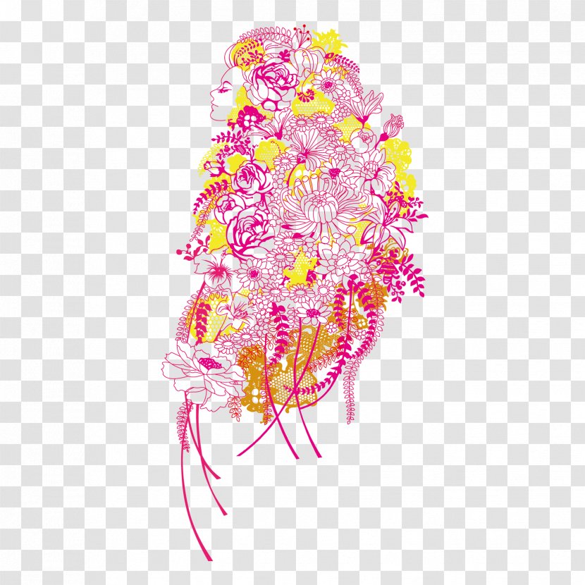 Euclidean Vector Graphic Design Illustration - Drawing - Hand-painted Flower Fairy Material Transparent PNG