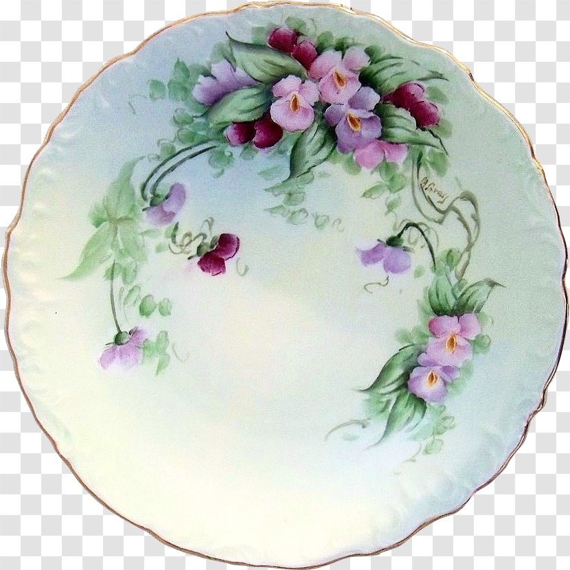 Tableware Platter Plate Ceramic Saucer - Hand-painted Floral Material Transparent PNG