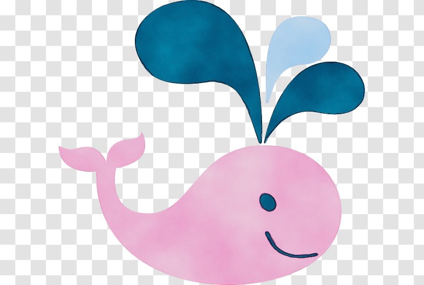 Pink Whale Marine Mammal Turquoise Cetacea Transparent PNG