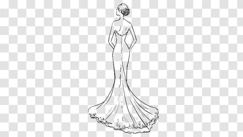 Wedding Dress Clothing Drawing Skirt - Figurine - Sketch Transparent PNG