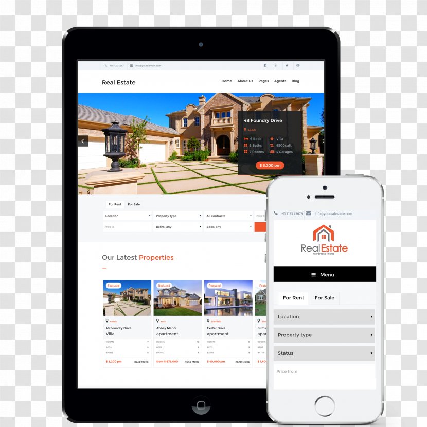 Responsive Web Design WordPress Real Estate Smartphone - Technology - Creative Poster Picture Material Transparent PNG