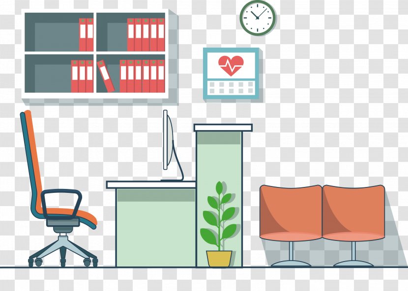 Table Chair Office - Shutterstock - Medical Flat Interior Design Material Transparent PNG