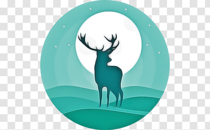 Reindeer - Plate - Fawn Turquoise Transparent PNG