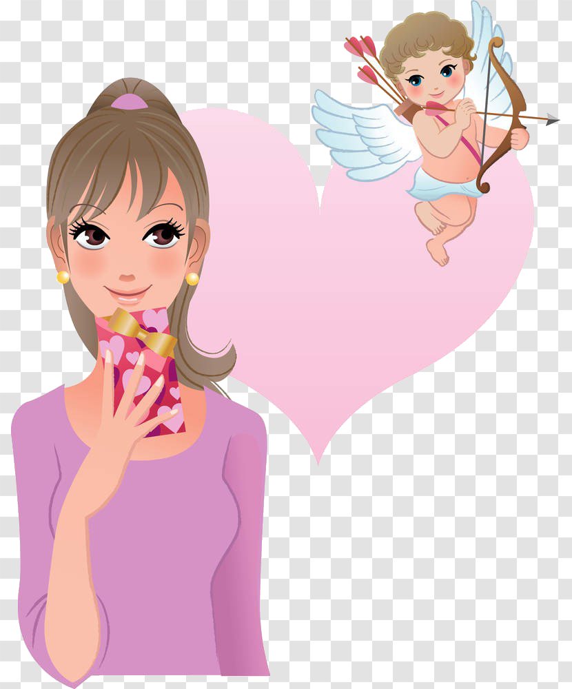 Cupid Royalty-free Illustration - Frame - Cartoon Woman Transparent PNG
