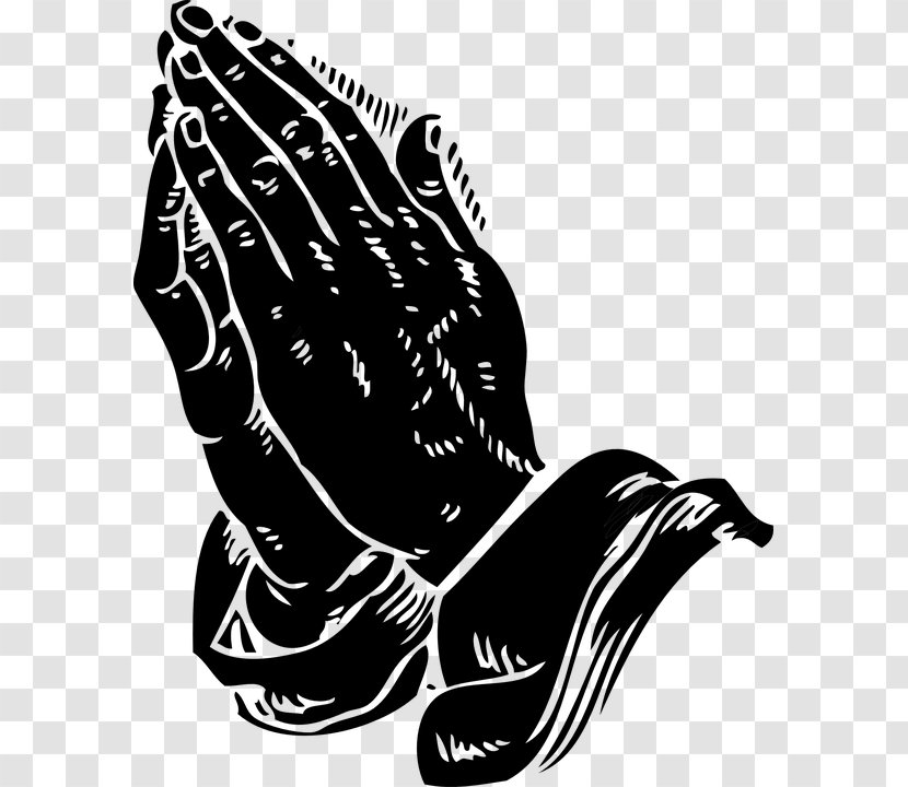 Praying Hands Hand - Gesture Blackandwhite Transparent PNG