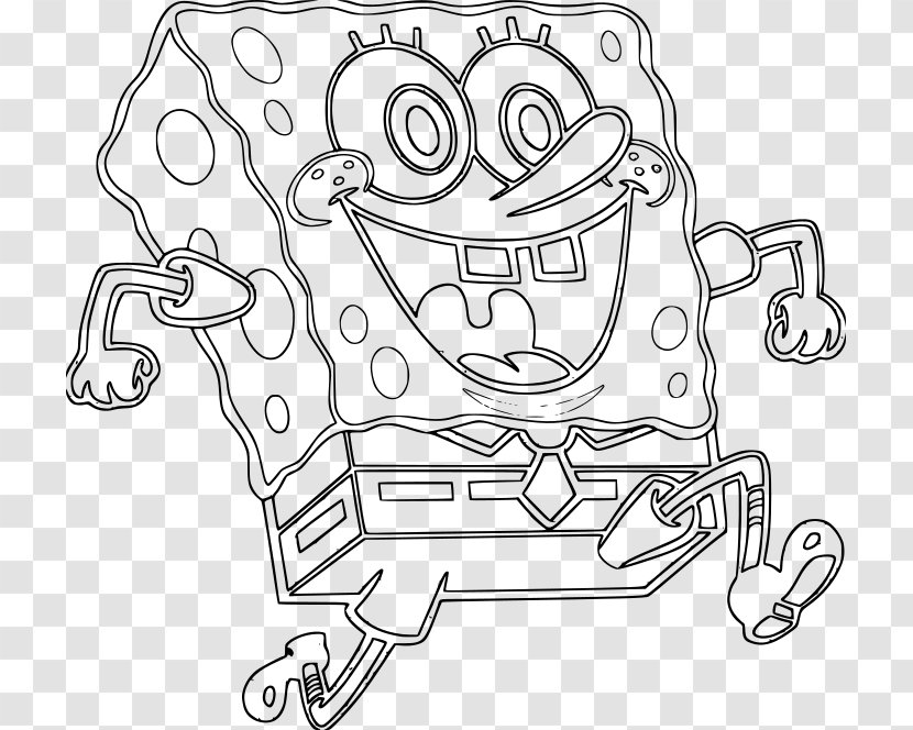 Line Art Coloring Book Black And White Sandy Cheeks Drawing - SPONG BOB Transparent PNG