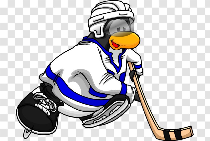 Club Penguin Hockey Puck Sticks Ice - Flightless Bird - Cartoon Goalkeeper Transparent PNG