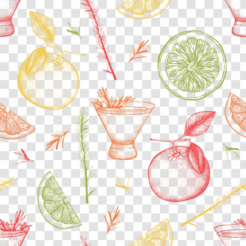 Gin And Tonic Cocktail Fizz - Beautifully Hand-painted Cups Drinks Vector Material Transparent PNG