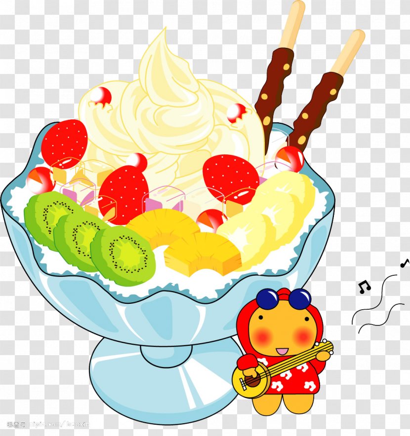 Ice Cream Sundae Dessert Q-version - Cone Transparent PNG