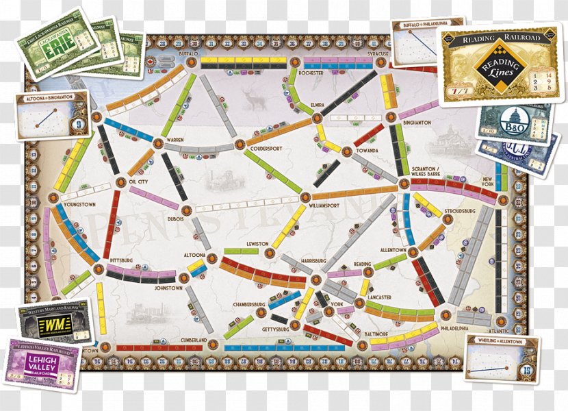 Days Of Wonder Ticket To Ride Series Pennsylvania Board Game - Area Transparent PNG