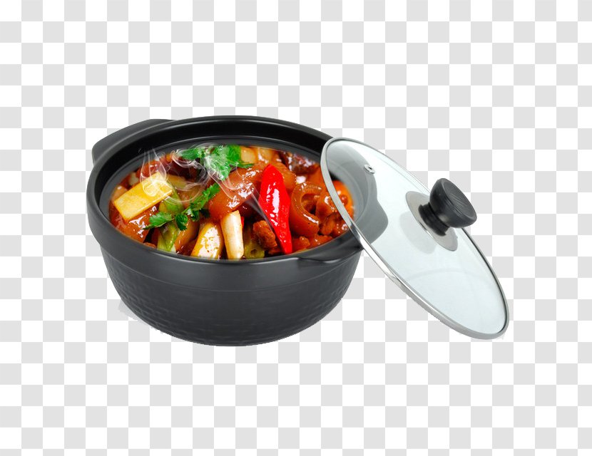 Hot Pot Asian Cuisine Guyanese Pepperpot Chili Pepper Black - Tableware Transparent PNG