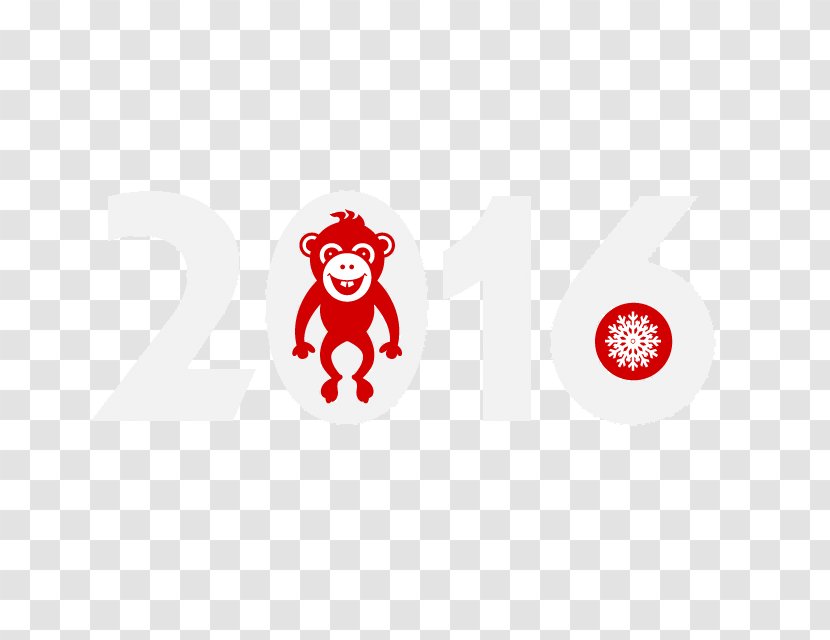 Monkey Chinese New Year Poster - Heart - Little 2016 Transparent PNG
