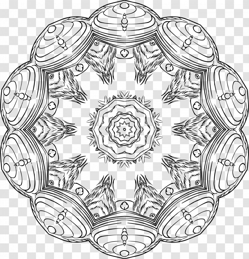 Floral Design Pattern - Line Art Transparent PNG