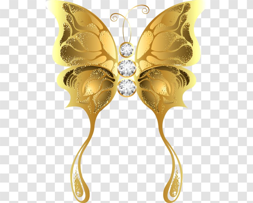 Butterfly Clip Art - Jewellery - Gold Exquisite Transparent PNG