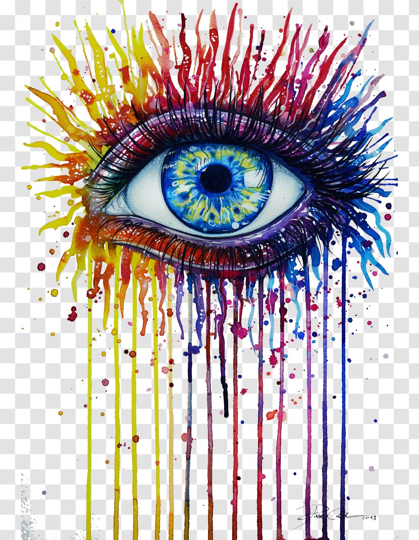 Watercolor Painting Eye Drawing Art - Flower - Fire Rainbow Transparent PNG