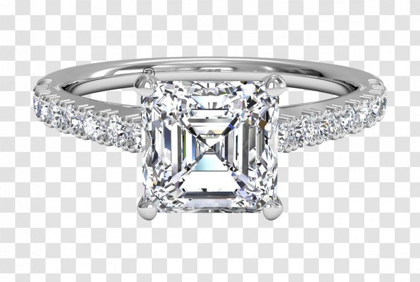 Princess Cut Diamond Engagement Ring Brilliant - Diamon Transparent PNG
