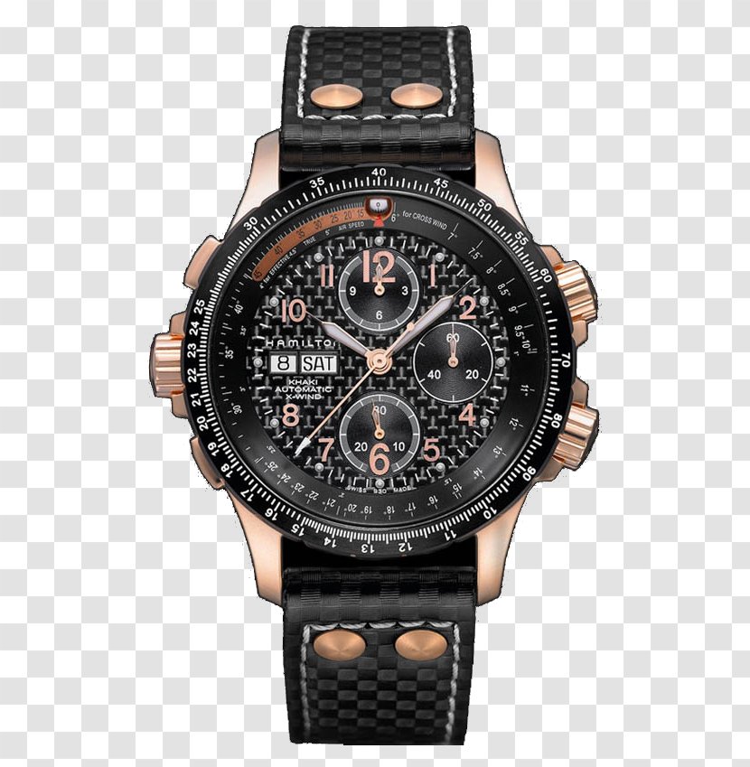 Hamilton Men's Khaki Aviation X-Wind Auto Chrono Watch Company Chronograph Strap - Jewellery Transparent PNG