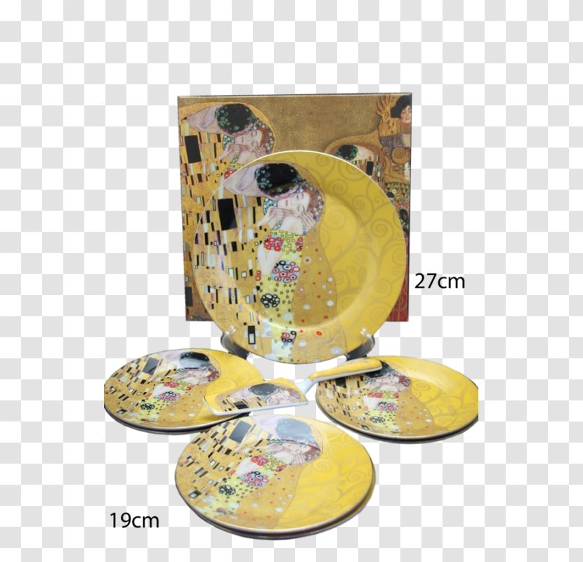 Plate Painting Ceramic - Watercolor - Gustav Klimt Transparent PNG