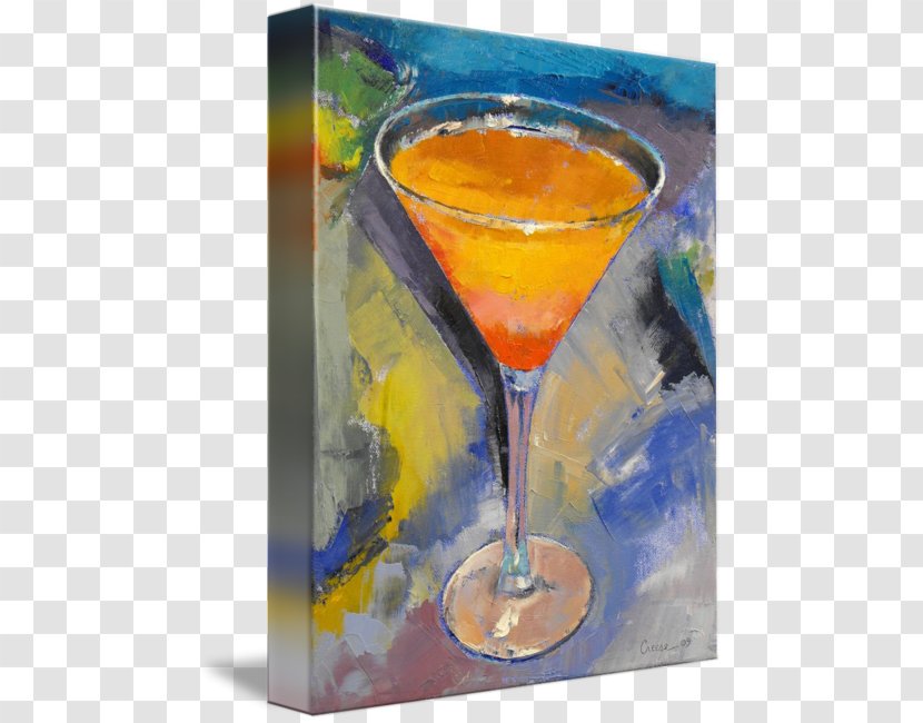 Cocktail Garnish Martini Sea Breeze Gallery Wrap - Art - Watercolor Mango Transparent PNG