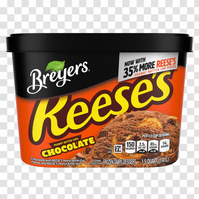 Reese's Peanut Butter Cups Pieces Ice Cream Breyers - Snack Transparent PNG