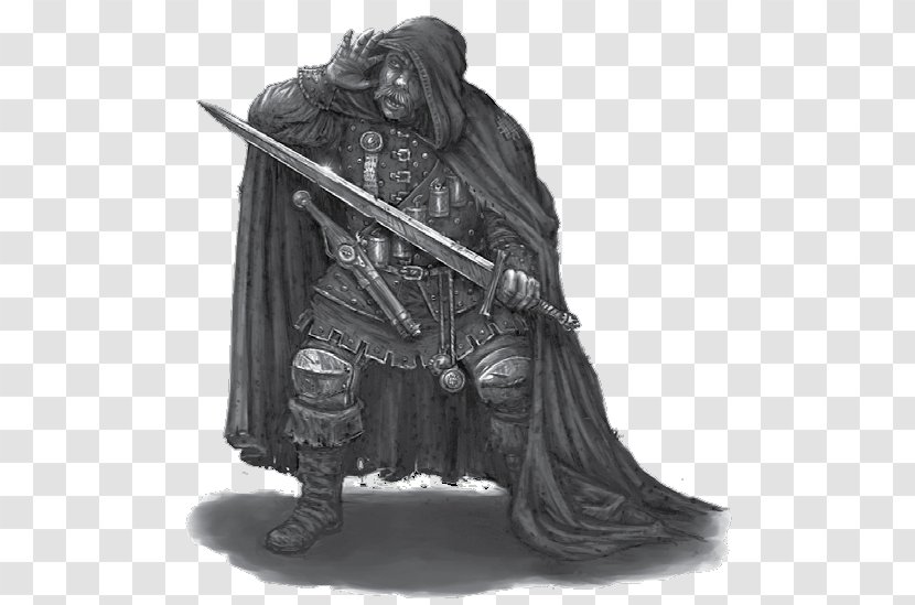 Art Painting Drawing Knight Warrior - Black And White Transparent PNG