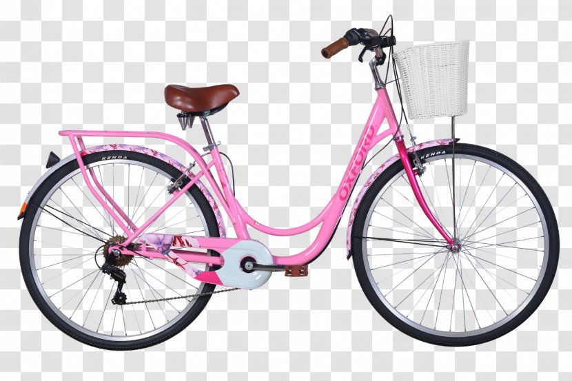 City Bicycle Hybrid Cycling Step-through Frame - Pink Transparent PNG
