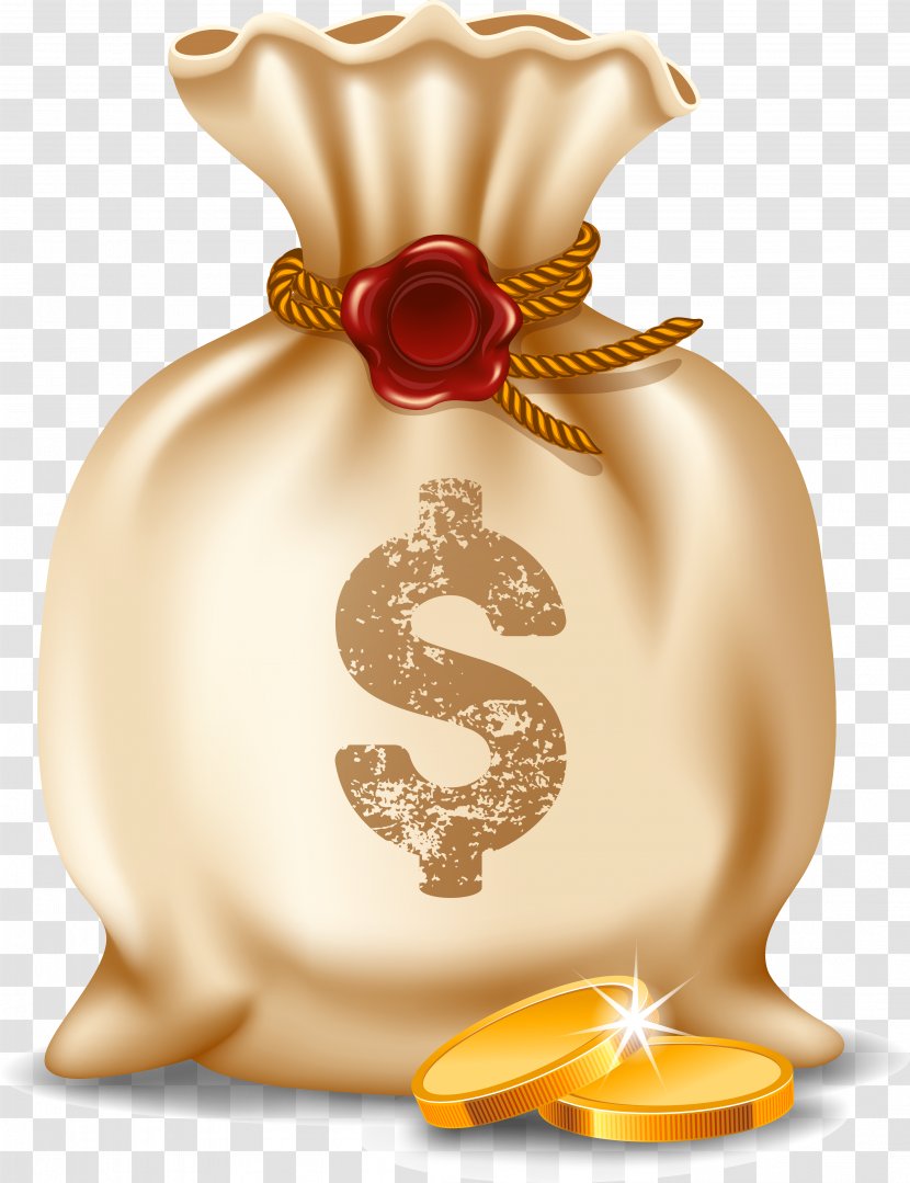 Money Bag Clip Art - Gold Coin - Floating Purse Transparent PNG