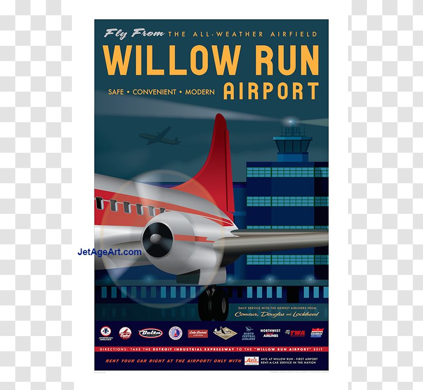 Willow Run Airport Narrow-body Aircraft TWA Flight Center Long Beach - Airports Council Internationalnorth America Transparent PNG