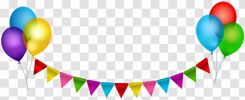 Balloon Clip Art - Color - Party Streamer With Balloons Transparent Transparent PNG
