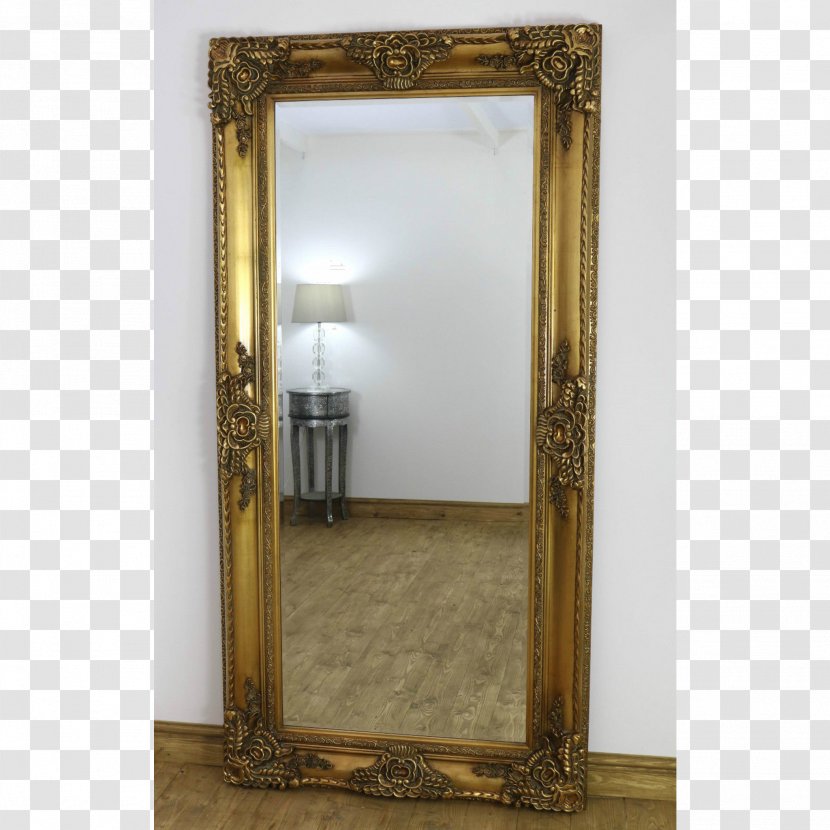 Mirror Picture Frames Gold Rectangle Beveled Glass - Brass - Vintage Transparent PNG